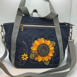 Chala Sunflower Venture Mini Carryall Floral Embellished Bag